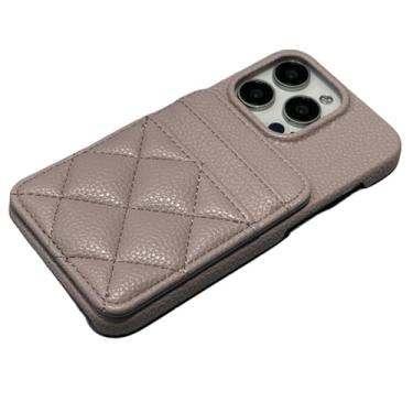 Imagem de Capa para iPhone 11 Pro (5,8") Carteira de bolso para cartão de luxo em couro com compartimento para cartão em treliça da moda, capa macia fosca, roxo claro, para iPhone 11 Pro (5,8")