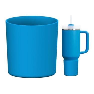 Imagem de WUQID Bota de silicone superior compatível com Stanley Quencher H2.0 1,134 g 850.5 g 567.0 g & IceFlow Flip 850.5 g 567.0 g, serve no mesmo diâmetro 567.0 g-1,134.0 g copo copo antiderrapante tampa