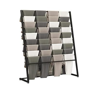 Imagem de Suporte de exibição de cachecol – cabides de metal Hijab, suporte para calças de terno, suporte de cobertor de seda comercial moderno, prateleiras de exibição de roupas para lojas de varejo