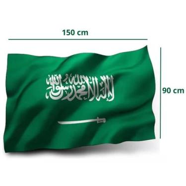 Imagem de Bandeira Arábia Saudita 150x90 Cm Poliéster Oficial Envio já - WCAN