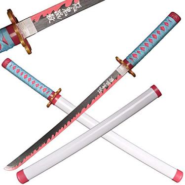 Imagem de SV Espada de Anime Artesanal Cosplay Kanroji Mitsuri Espada Katana 31 Polegadas, Presentes Colecionáveis