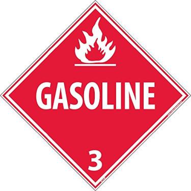 Imagem de NMC Placa de gasolina DL134R National Marker Dot Placard 3, 26 cm x 26 cm, plástico rígido