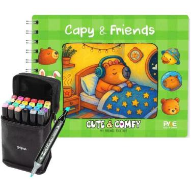 Imagem de Livro Infantil Colorir Bear E Friends Cute & Comfy Capa Dura em Espira