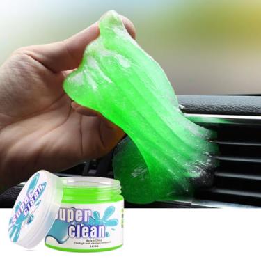 Imagem de Biyrly Gel de limpeza para ferramentas de detalhamento de carro, acessórios de limpeza para carro, limpador de teclado, lama de limpeza de poeira para câmera, impressoras, calculadora (verde)