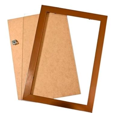 Imagem de Moldura 30x40Cm Com Vidro e Fundo Para Quadros Fotos Certificado (Marrom,20x25cm)