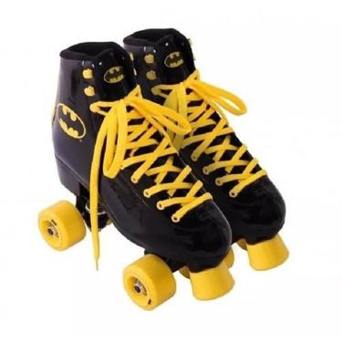 Imagem de Patins 4 Rodas Belfix Batman Mulher Maravilha Retrô Preto E Amarelo - CD-Unissex