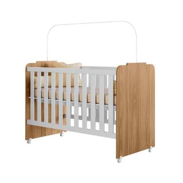 Imagem de Berço Para Bebê Infantil Grade Fixa Nature Branco  Amore Peternella