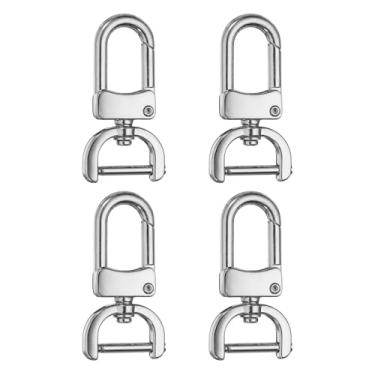 Imagem de HARFINGTON 4 peças de gancho de pressão destacável fecho giratório 5/8" (16 mm) anéis D de liga de zinco, fecho de garra de lagosta com barra de parafuso para chaveiro, cordão, ferragens, artesanato