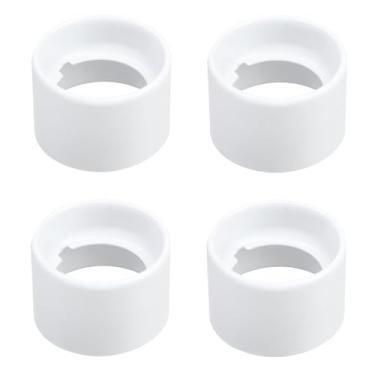 Imagem de Crapyt 4 peças de suporte de lâmpada de fivela de metal, anel de sombra, acessórios de iluminação de ferro, bandeja de luz, abajur, para tomada de cerâmica de porcelana E26, lustre fixo (branco 2,17 ×