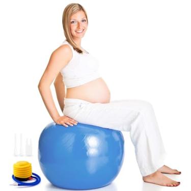 Imagem de Minmex Bola de exercício anti-explosão, cadeira de bola de ioga com dispositivo de bomba, bola de pilates fosca antiderrapante, bola de equilíbrio para alongamento do núcleo, ioga, pilates, parto