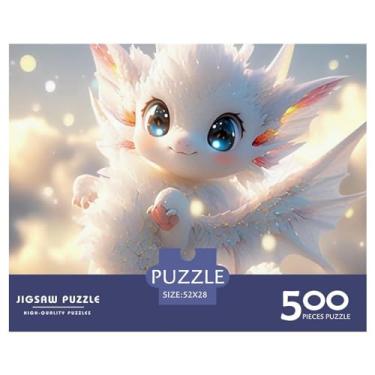 Imagem de Quebra-cabeça fofo dragão bebê de madeira engrossada 500 peças anime adultos brinquedo divertido jogo intelectual alívio de estresse decoração jogo educativo relaxamento e inteligência 500 peças (52 x