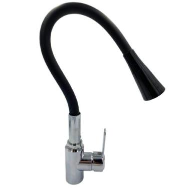 Imagem de Torneira preta flexivel mesa 2 jatos agua quente/fria inox - DOW