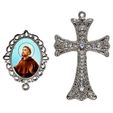 Imagem de Crucifixo Para Terço de Noiva Relicario São Francisco Peças para Monta