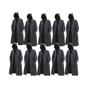 Imagem de Jaqueta De Chuva Longa Com Capuz Impermeável plus Size Unissex, Poncho