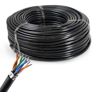 Imagem de Cabo De Rede 100Mts Cat5 Blindado Preto Capa Pvc Capa Uv - CONNECT