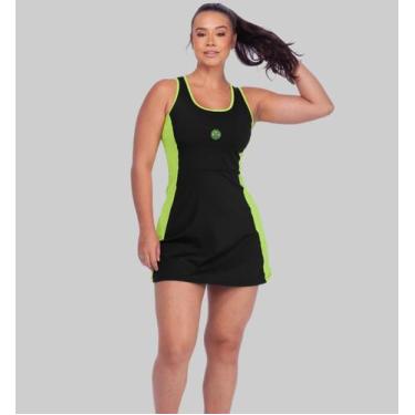 Imagem de Vestido Feminino Esportivo De Beach Tennis Bicolor Modelo Regata Short