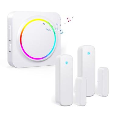 Imagem de Sino de porta, campainha de sensor de porta quando a porta abre, alarme de entrada de porta BITIWEND para empresas/casa/escritório/loja, alcance de 600 pés, 32 sinos 5 volume ajustável alerta de