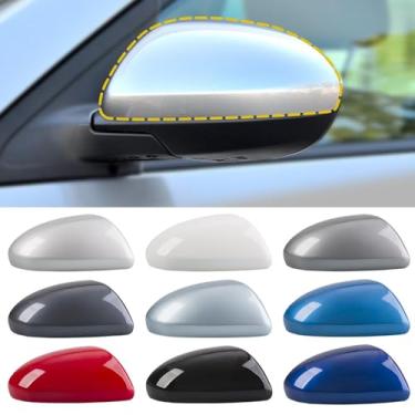 Imagem de Goholy Capa de espelho retrovisor lateral da porta do carro compatível com Mazda 2 Mazda 3 2010-2013 (sem versão de lâmpadas de sinal) 69-1N7A-87 69-1N7A Capa protetora para espelho retrovisor sem