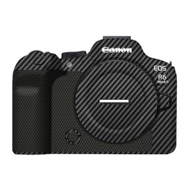 Imagem de Mebont Adesivo de capa de câmera antiarranhões para Canon EOS R6 Mark II Película protetora de corpo sem espelho antidesgaste decoração de pele #Fibra de carbono preto