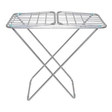 Imagem de Varal de Chão Retrátil em Alumínio, 85cm x 140cm x 48cm, Capacidade 10kg, Prata