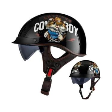 Imagem de Capacete Unissex Retro Meio Capacete De Verão Para Motocicleta Elétric