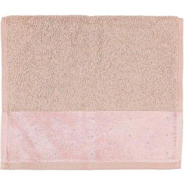 Imagem de Toalha Lavabo Cristal 30x50cm Veludo Rosa - ATLÂNTICA