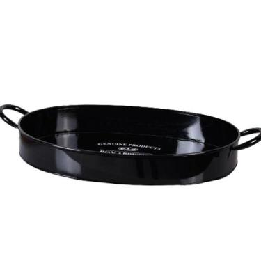 Imagem de Bandeja Oval Classic Black 39X25X5,5 Aço Galvanizado Bene Casa