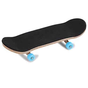 Imagem de Skate de Dedo de Madeira de Bordo, Rodas de Rolamento, Almofada de PU, Borracha de Liga, Conjunto Completo, ótimo para Mãos Inquietas Mini Skate Artesanal para Adereços de (azul