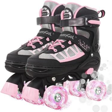 Imagem de Patins MammyGol para crianças, meninos e meninas, tamanho 3-6, rosa