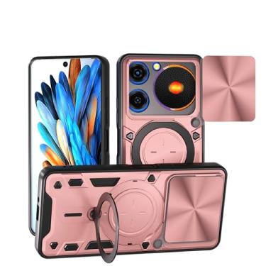 Imagem de Elubugod Capa compatível com ZTE Nubia Music, com capa de lente de câmera deslizante compatível com ZTE Nubia Music 4G Z2353 capa rosa