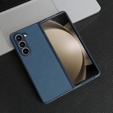Imagem de Capa para Galaxy Z Fold6, capa de couro genuíno de lichia de luxo (para Galaxy Z Fold6/C)