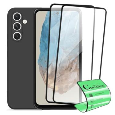 Imagem de Kit Capinha Aveludada + 2 Películas de Proteção em Cerâmica Anti-Impacto para Samsung Galaxy M35, Preto