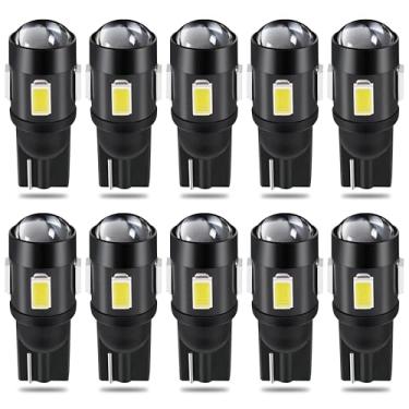 Imagem de QAUBEN Lâmpada LED 194 W5W 175 168 2825 T10 Wedge 5630 SMD Lente de Projetor Interior de Carro Lateral Marcador Mapa Cúpula Porta do Porta-malas Luzes de Cortesia 6000K Branco 12V 1,2W (Pacote com 10)