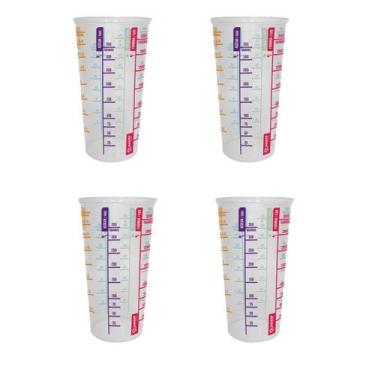 Imagem de Kit 4 Copos de Plástico Medidor Dosador 500ML 3205-JAGUAR