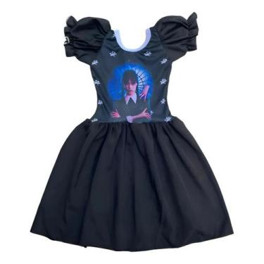 Imagem de Vestido Preto Wandinha Infantil Clássico 2 a 10 Anos - Ana Fantasias, 