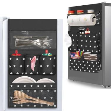 Imagem de Organizador de mini geladeira, organizador de organizador de geladeira para a maioria dos refrigeradores domésticos