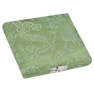 Imagem de Yctze Caixa de Armazenamento de Madeira Com Capa de Pano de Seda para 6 Peças de Palhetas de oboé, Suporte de Estojo de Palheta Médio e Macio para oboé (#02)