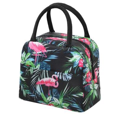 Imagem de Bolsa Térmica Ultra Espaçosa Para Lanches - Isolamento Em Papel Alumínio - Preto Elegante!