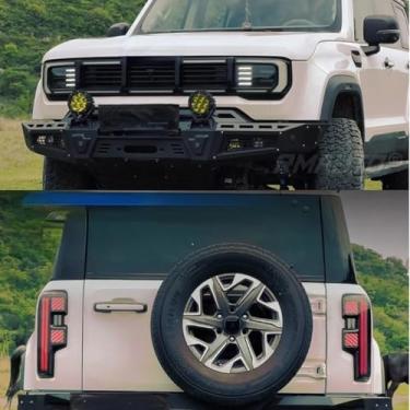 Imagem de Lábio do para-choque dianteiro do carro compatível com BJ40 2024 Kits de estilo divisor difusor spoiler protetor de para-choque capa avental kit corpo queixo (frente)