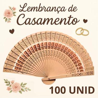 Imagem de Lembrança de Casamento Leque Japonês de Madeira com Flores - Vila Flor
