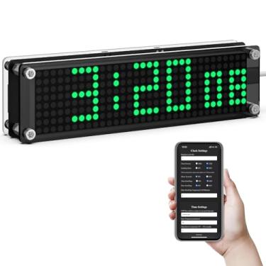 Imagem de NPHMbM Relógio WiFi inteligente com sincronização NTP, relógio de quarto digital com pouca luz | Sincronização NTP personalizada, exibição de segundos, relógio de mesa LED silencioso e preciso para