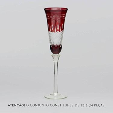 Imagem de Conjunto de Taças para Champagne Vermelhas - 6 Peças - 150 ml - em Vidro - Bon Gourmet
