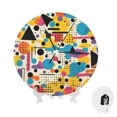 Imagem de GlbnSHeric Relógio de parede silencioso, sem tique-taque, relógio de parede de 25 cm, colorido, relógio analógico para banheiro, decorativo, redondo, moderno, decoração de parede, relógio para casa