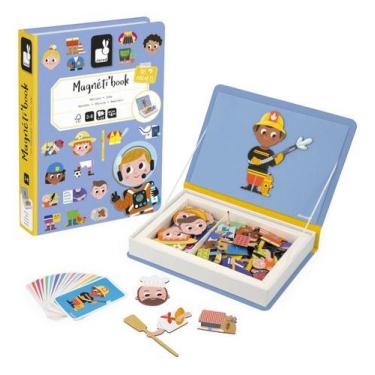 Imagem de Livro Magnetico Infantil Montessori Profissões 64 Peças Janod