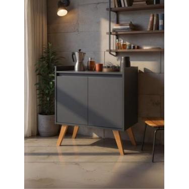 Imagem de Aparador Buffet 60cm Retro Mdf Grafite Madri - On Móveis