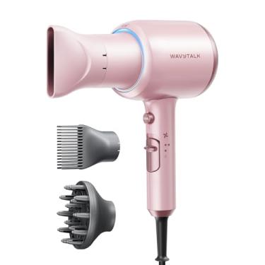 Imagem de Wavytalk Secador de cabelo profissional com difusor 1875 W, secador de cabelo iônico para mulheres com temperatura constante, secagem rápida e baixo ruído, rosa milenar