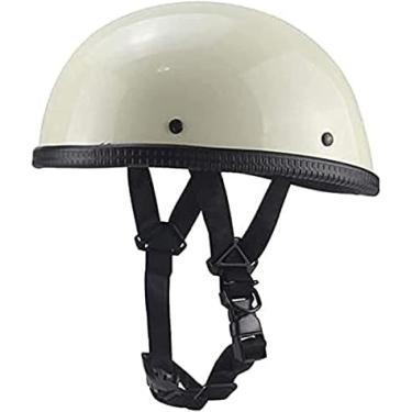 Imagem de Novidade Motocicleta Meio Capacete Estilo Alemão Beanie Capacetes Ece Aprovado Verão Rosto Aberto Capacete Caveira Cap Homens Mulheres, Para Street Cruiser Scooter Jet Style To, 2, XXL:63-64CM