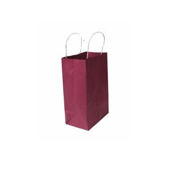 Imagem de Sacola Papel Kraft Vermelha Alça Pap. Torc. 18x25x8 cm 10 un
