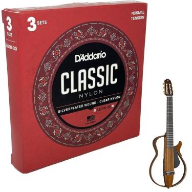 Imagem de 3 Jogos De Cordas Em Nylon Violão Daddario Ej27N 3D