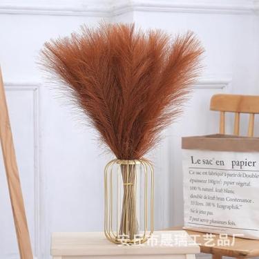 Imagem de kit 20 Flores artificiais de junco, rabo de cão e junco decorativo para arranjos florais(Bronze,Aproximadamente 53 cm)